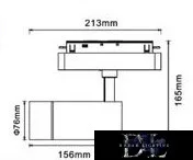UNIVERSO Magnetyczny reflektor punktowy montowany na szynie DC:48V 24W 2280LM 4000K RA90 IP20 213x165x76mm Czarny
