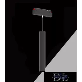   UNIVERSO Magnetyczny łącznik wiszący do montażu na szynie DC:48V 8W 680LM 4000K RA90 IP20 D41x270mm Czarny
