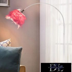   UNIVERSO Lampa podłogowa Feather 1XE27 maks. 60 W 1850 x 1100 mm różowa