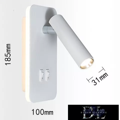 UNIVERSO Kinkiet LED 6 W 240 lm + 150 lm 3000 K IP22 biały z przełącznikiem