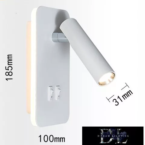 UNIVERSO Kinkiet LED 6 W 240 lm + 150 lm 6500 K IP22 z białym przełącznikiem
