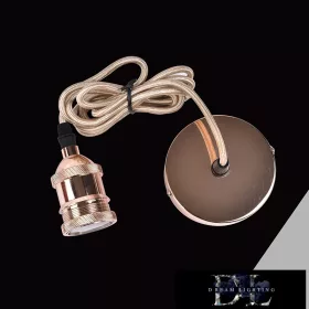   Lampa wisząca UNIVERSO z metalowym gniazdem 1xE27 maks. 240 V 60 W 2 metry różowe złoto
