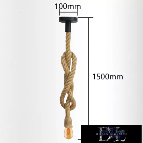 Lampa wisząca UNIVERSO z liną konopną 1xE27 maks. 240 V 60 W 1,5 metra, czarna