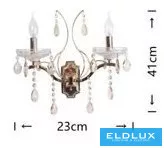 UNIVERSO Kinkiet 2 ramiona 2xE14 Max.40W D230x410mm IP20 złoty