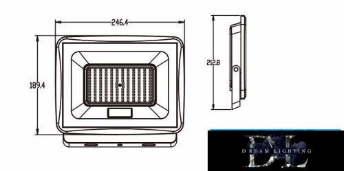 Reflektor LED UNIVERSO 100 W 9000 lm 3000 K IP65 czarny 212 x 246 x 36 mm