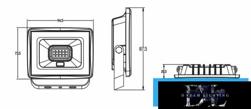 Reflektor LED UNIVERSO 10 W 900 lm 6500 K IP65 czarny 87 x 94 x 20 mm