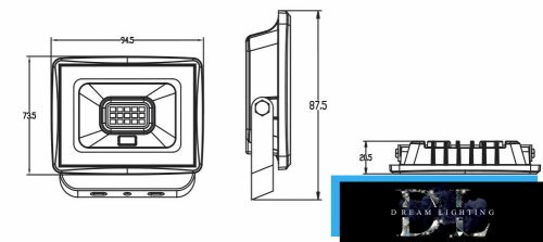 Reflektor LED UNIVERSO 10 W 900 lm 4000 K IP65 czarny 87 x 94 x 20 mm