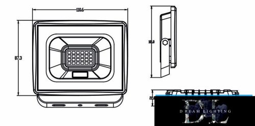 Reflektor LED UNIVERSO 20 W 1800 lm 4000 K IP65 czarny 101 x 110 x 22 mm