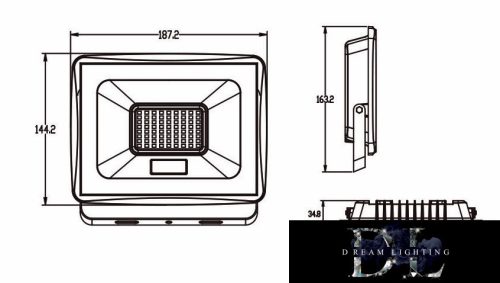 Reflektor LED UNIVERSO 50 W 4500 lm 3000 K IP65 szary 135 x 147 x 29 mm