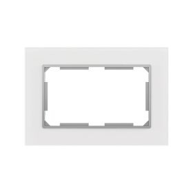   ELDLUX ELDIRA podwójne gniazdo 2P+F z ramką szklaną, białe