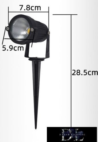 UNIVERSO Reflektor ogrodowy 5 W 290 lm zielone światło IP65 czarny 285 x 78 mm