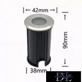 UNIVERSO Lampa podwodna LED AC/DC-12/24 V 1 W 90 lm 3000 K 30° IP68 stal Ø42-Ø38x90 mm