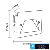 UNIVERSO Wpuszczana lampa LED 3 W 150 lm CCT.kap IP65 szara 120 x 85 x 35 mm