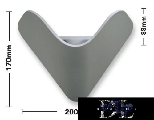 Lampa ścienna UNIVERSO LED 12 W 1000 lm 3000 K IP65 200 × 170 × 88 mm szara