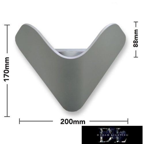 Lampa ścienna UNIVERSO LED 12 W 1000 lm 4000 K IP65 200 × 170 × 88 mm szara