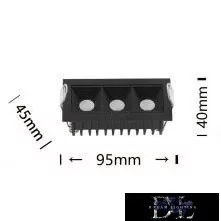 UNIVERSO wpuszczana lampa punktowa 6W 480lm 4000k 34° IP20 95mm czarna
