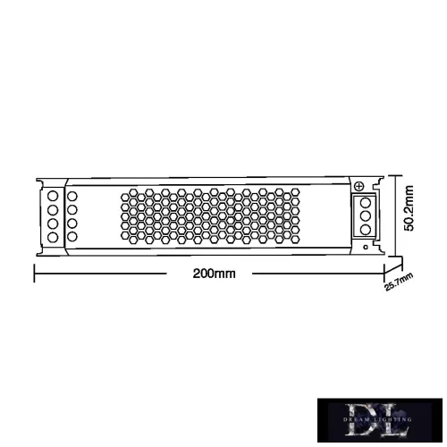 UNIVERSO Smukła metalowa obudowa zasilacza DC: 24 V 200 W 8,3 A IP20