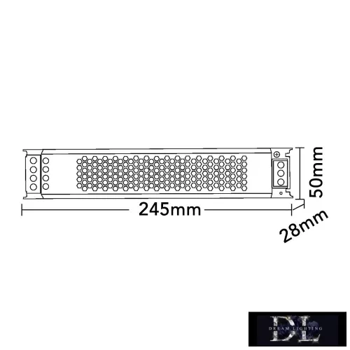 UNIVERSO Smukła metalowa obudowa zasilacza DC: 24 V 300 W 8,3 A IP20