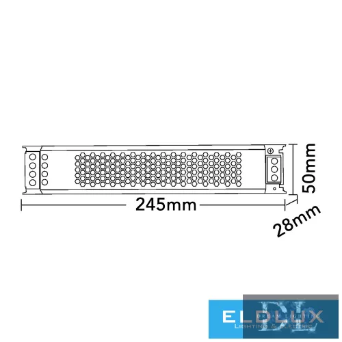 UNIVERSO Smukły zasilacz w metalowej obudowie 24 V 400 W 16,6 A IP20 245 x 50 x 30 mm