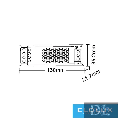 UNIVERSO Smukła metalowa obudowa zasilacza DC: 24 V 60 W 2,5 A IP20