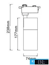 UNIVERSO Jednofazowa lampa szynowa 15 W 1270 lm CCT.kap 38°  IP20 Czarna D74x238 mm