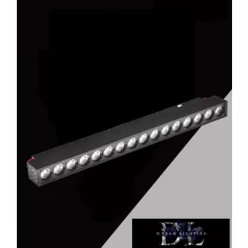   UNIVERSO Magnetyczny reflektor punktowy montowany na szynie DC:48V 18W 1620LM 3000K RA90 IP20 300x45x24mm Czarny