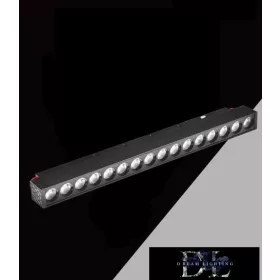   UNIVERSO Magnetyczny reflektor punktowy montowany na szynie DC:48V 18W 1620LM 4000K RA90 IP20 300x45x24mm Czarny
