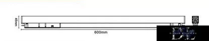UNIVERSO Magnetyczny reflektor punktowy montowany na szynie DC:48V 24W 2160LM 3000K RA90 IP20 600x45x24mm Czarny
