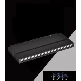   UNIVERSO Magnetyczny reflektor punktowy montowany na szynie DC:48V 24W 2160LM 3000K RA90 IP20 600x45x24mm Czarny