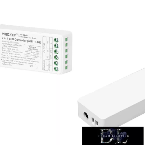 MIBOXER 2w1 WiFi + RF 2,4G SIMA/CCT Kontroler taśmy LED DC: 12-24 V Maks.: 12 A