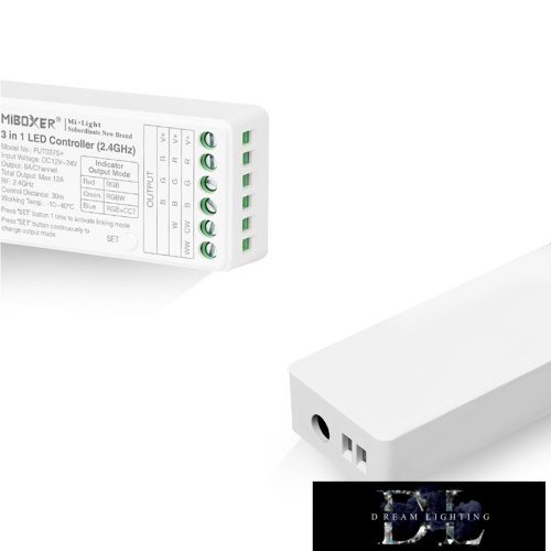 MIBOXER 3w1 RF 2,4G RGB/RGBW/RGB-CCT Kontroler taśmy LED DC: 12-24 V Maks.: 12 A