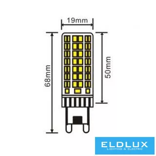 Żarówka LED UNIVERSO G9 7W 820lm 4000K CRI≥80 Ø19x68mm