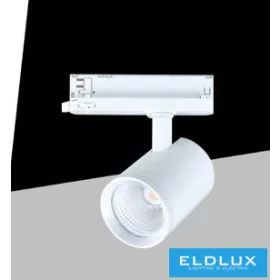   UNIVERSO Trójfazowy reflektor szynowy 30 W 3250 lm 4000 K Ra90 38° IP20 Biały D75x120 mm 5 lat