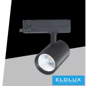   UNIVERSO Trójfazowy reflektor szynowy 30 W 3250 lm 4000 K 38° RA90 IP20 czarny 5 lat