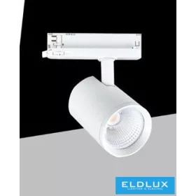   UNIVERSO Trójfazowy reflektor szynowy 40 W 4650 lm 4000 K Ra90 38° IP20 biały D90x128 mm 5 lat