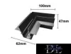 UNIVERSO Element narożny do magnetycznego systemu szyn wpuszczanych DC: 48 V 100 x 62 x 47 mm Czarny