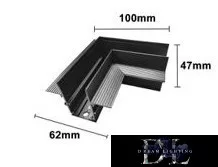 UNIVERSO Element narożny do magnetycznego systemu szyn wpuszczanych DC: 48 V 100 x 62 x 47 mm Czarny