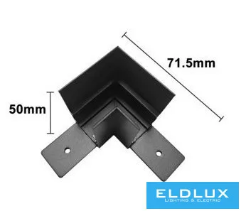 UNIVERSO Magnetyczny system szyn montowanych na ścianie Element narożny 71,5x71,5x50 mm Czarny