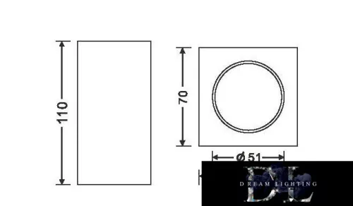 UNIVERSO Lampa sufitowa do tynku 1xGU10 70x70x110mm IP20 biała 