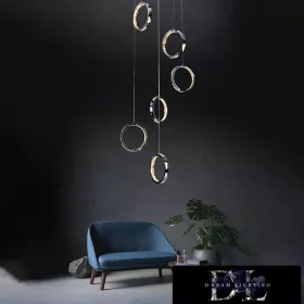   ELDLUX RINGS kryształowa lampa wisząca chromowana 57W 4000K