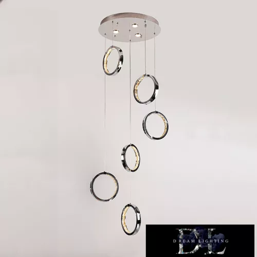 ELDLUX RINGS kryształowa lampa wisząca chromowana 57W 4000K