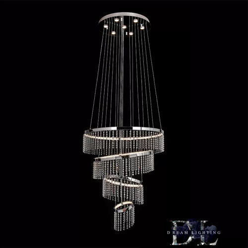 ELDLUX RINGS lampa wisząca ze szkła kryształowego chrom 149W 4000K
