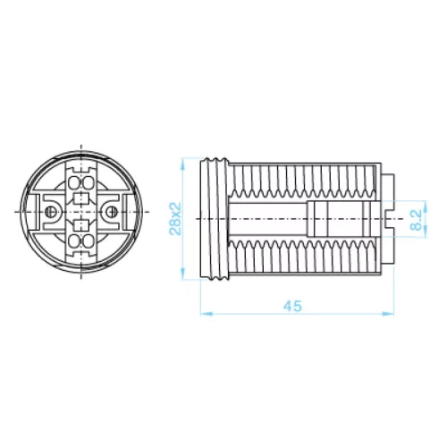 ELDLUX K314B Gniazdo E14 z 2 pierścieniami, czarne