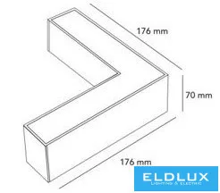 UNIVERSO Element przedłużający w kształcie litery L do lampy LL57 12 W 1560 lm 4000 K-6500 K z przełącznikiem IP20 Biały 176 x 176 x 70 mm 5 lat