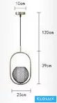 Lampa wisząca UNIVERSO 1xE27 D250x390x1200mm IP20 Czarny/Stare złoto