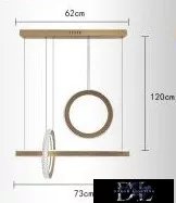 Lampa wisząca UNIVERSO 80 W 6400 lm 6500 K IP20 złota 730 mm