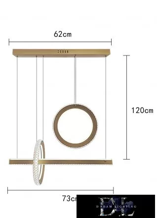Lampa wisząca UNIVERSO 80 W 6400 lm 4000 K IP20 złota 730 mm