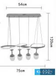 Lampa wisząca UNIVERSO 68 W 5540 lm z przełącznikiem CCT 750 x 1200 mm biała