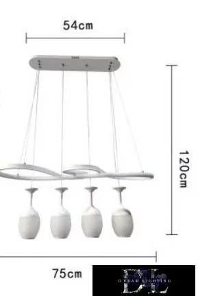 Lampa wisząca UNIVERSO 68 W 5540 lm 4000 K 750 x 1200 mm biała