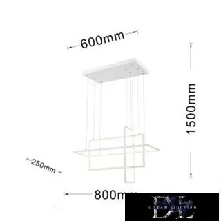 Lampa wisząca UNIVERSO 76 W 6080 lm 4000 K IP20 Biała 800 x 250 x 1500 mm
